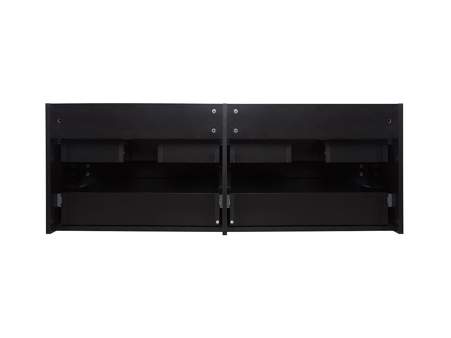 Ensemble double vasque suspendu avec plan bois, vasques et robinets 120 cm
