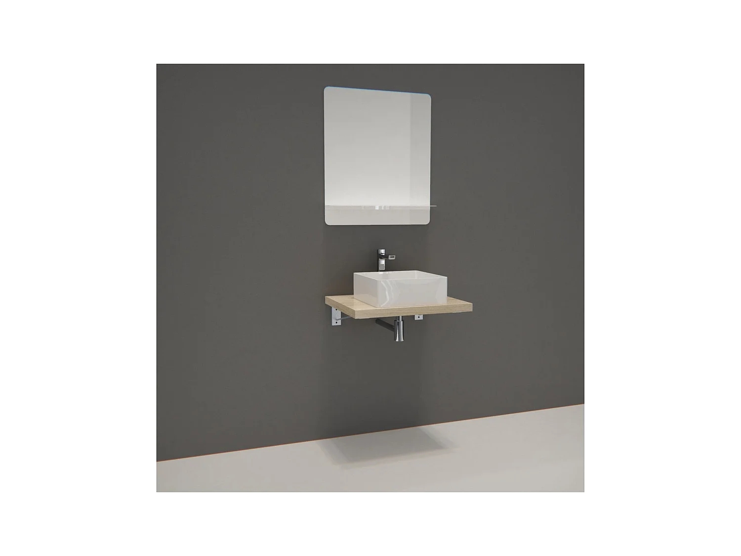 Mobile singolo + lavabo + specchio WILL
