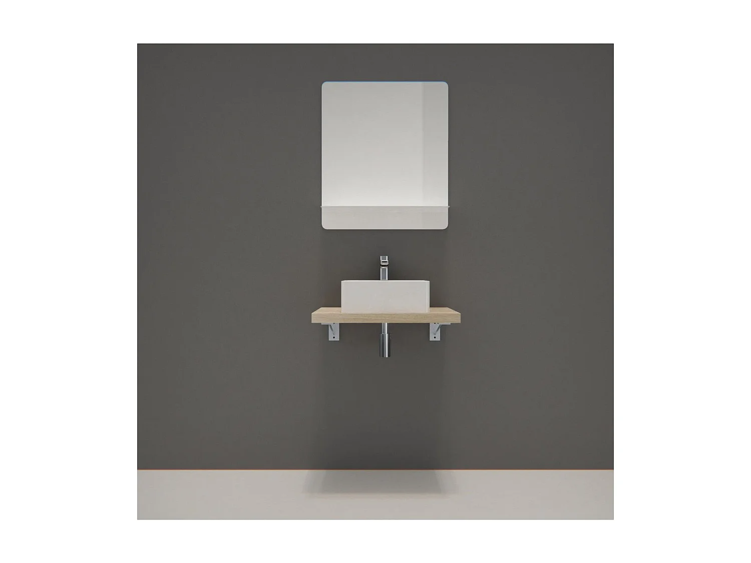 Enkele unit + wastafel + WILL spiegel