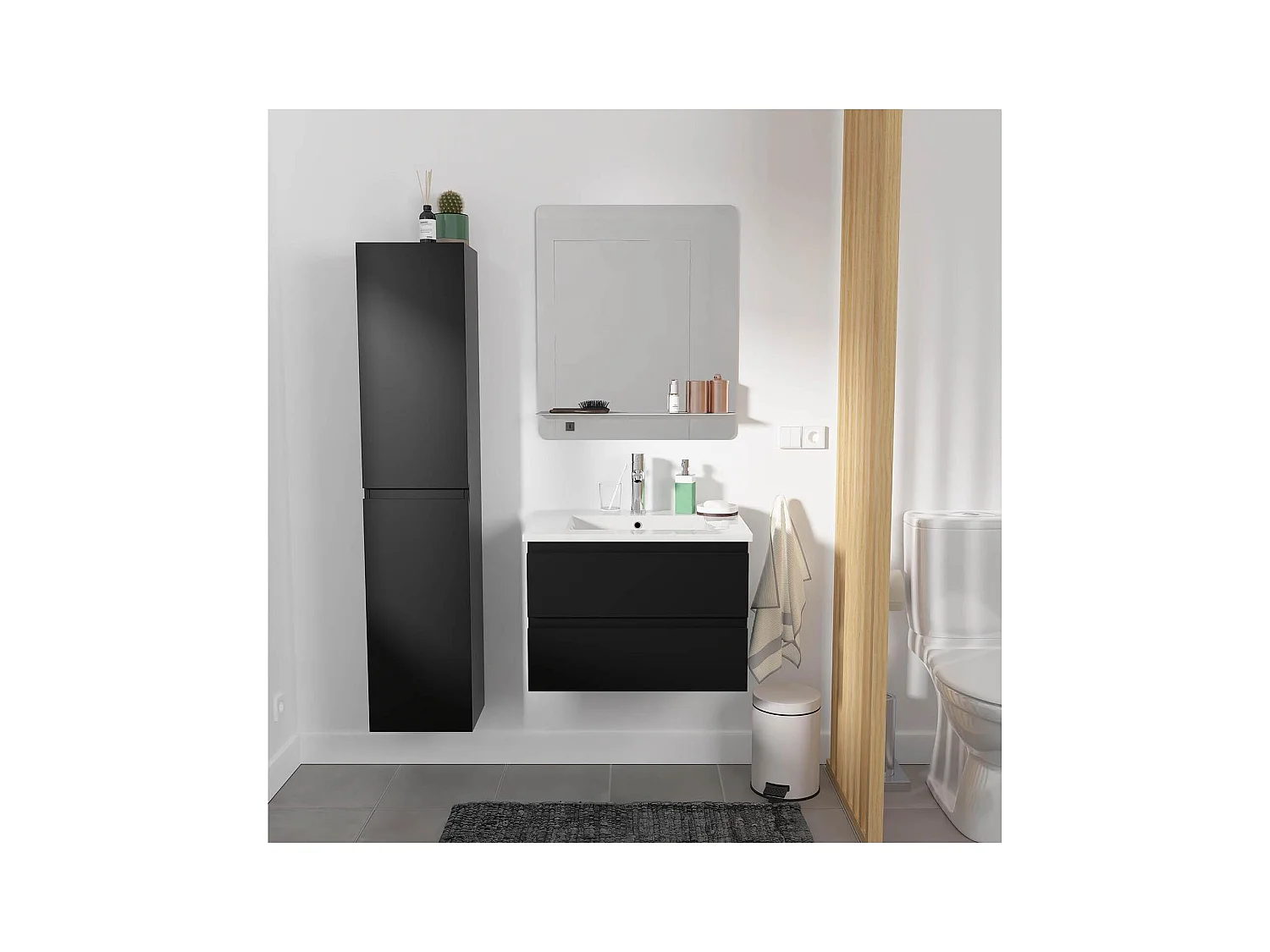 Mobile singolo + lavabo + specchio + colonna SORRENTO