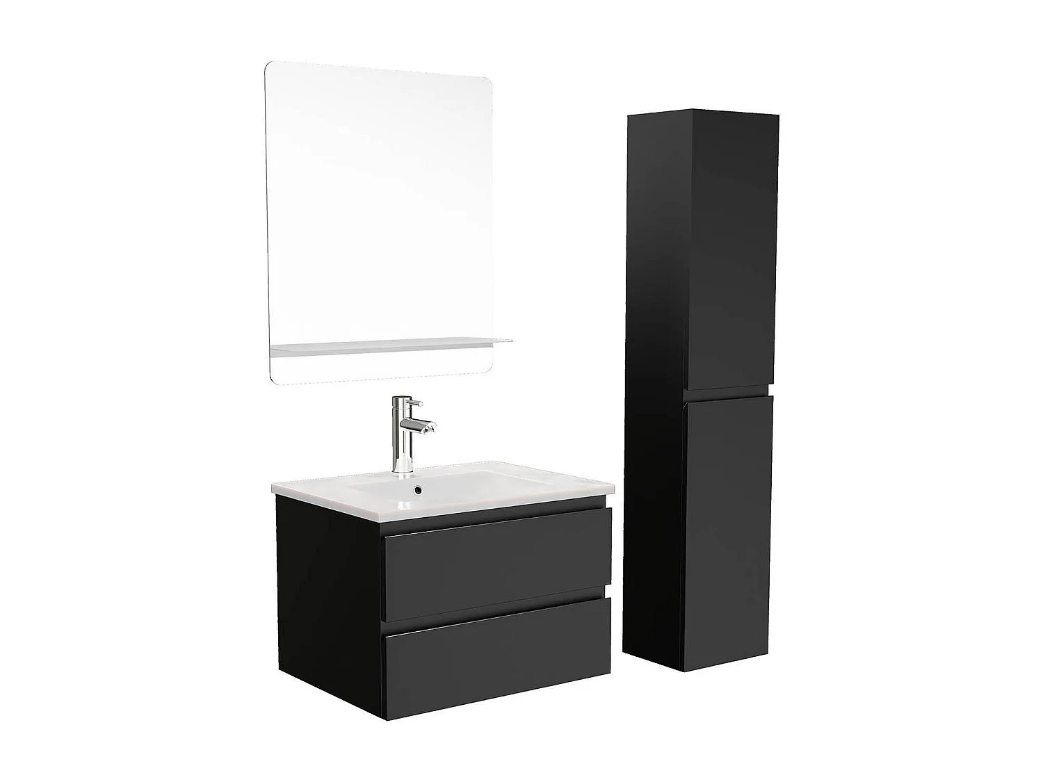 Mueble individual + lavabo + espejo + columna SORRENTO