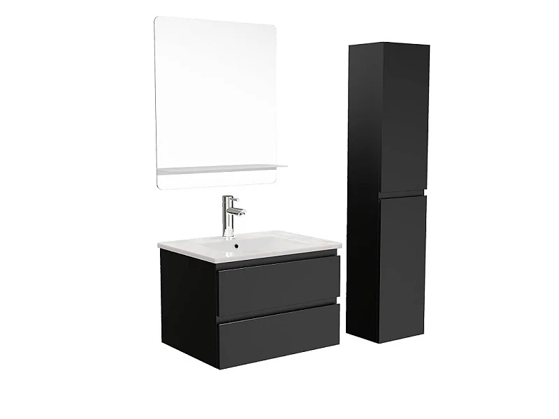 Mueble individual + lavabo + espejo + columna SORRENTO