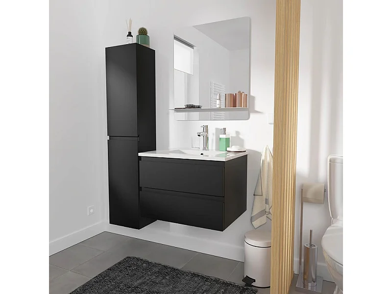 Mueble individual + lavabo + espejo + columna SORRENTO
