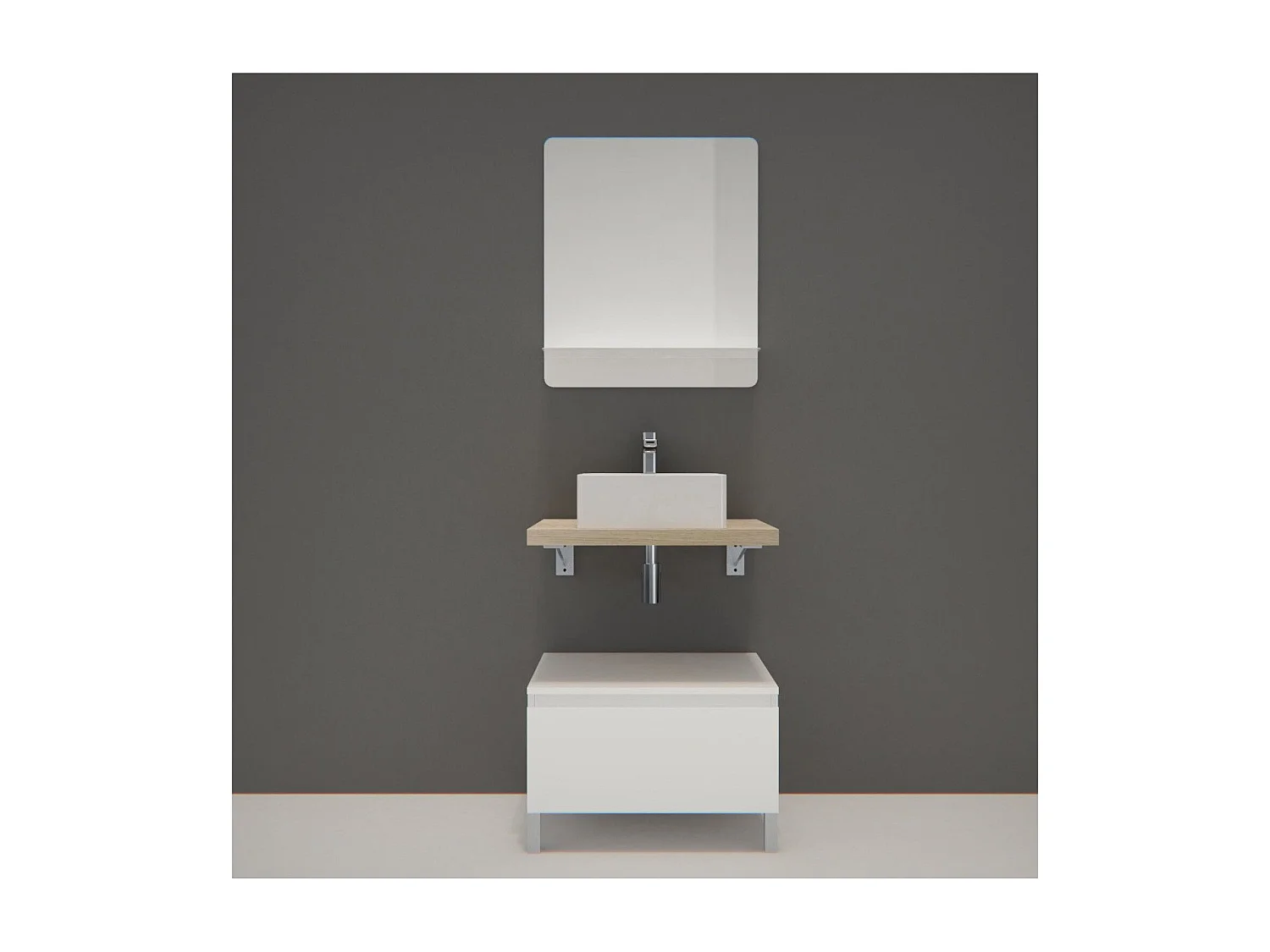 Enkele unit + wastafel + WILL spiegel