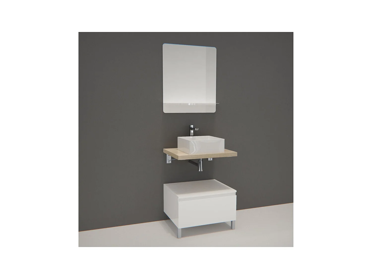 Mobile singolo + lavabo + specchio WILL