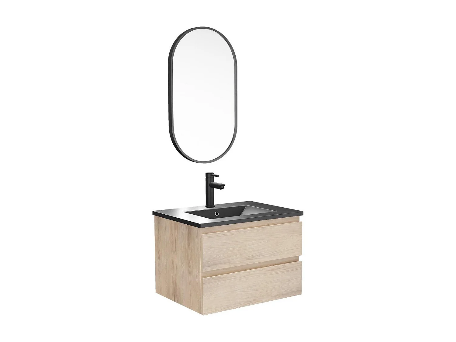 Einzelmöbel + Waschbecken + Armatur + Spiegel SORRENTO