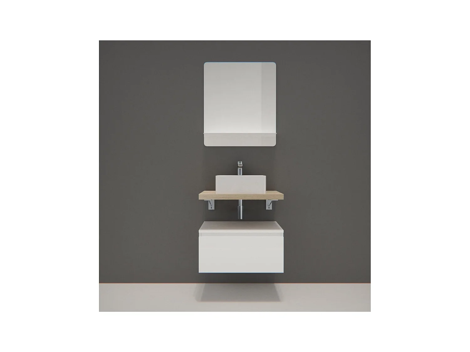 Mobile singolo + lavabo + specchio WILL