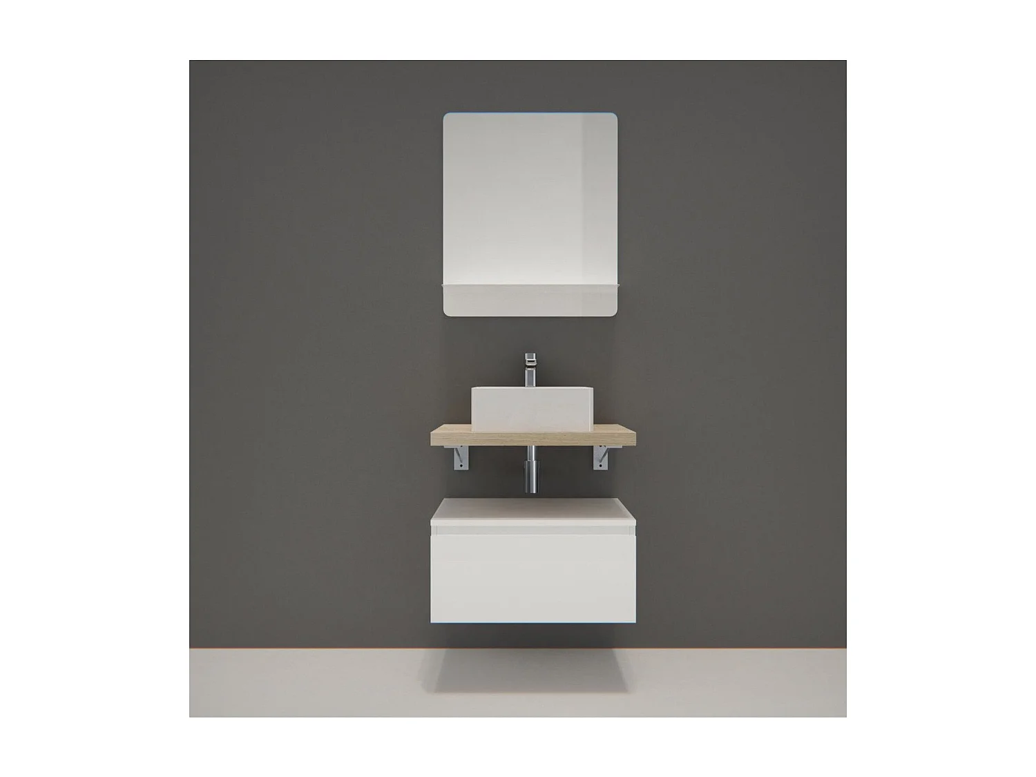 Mueble individual + lavabo + espejo WILL