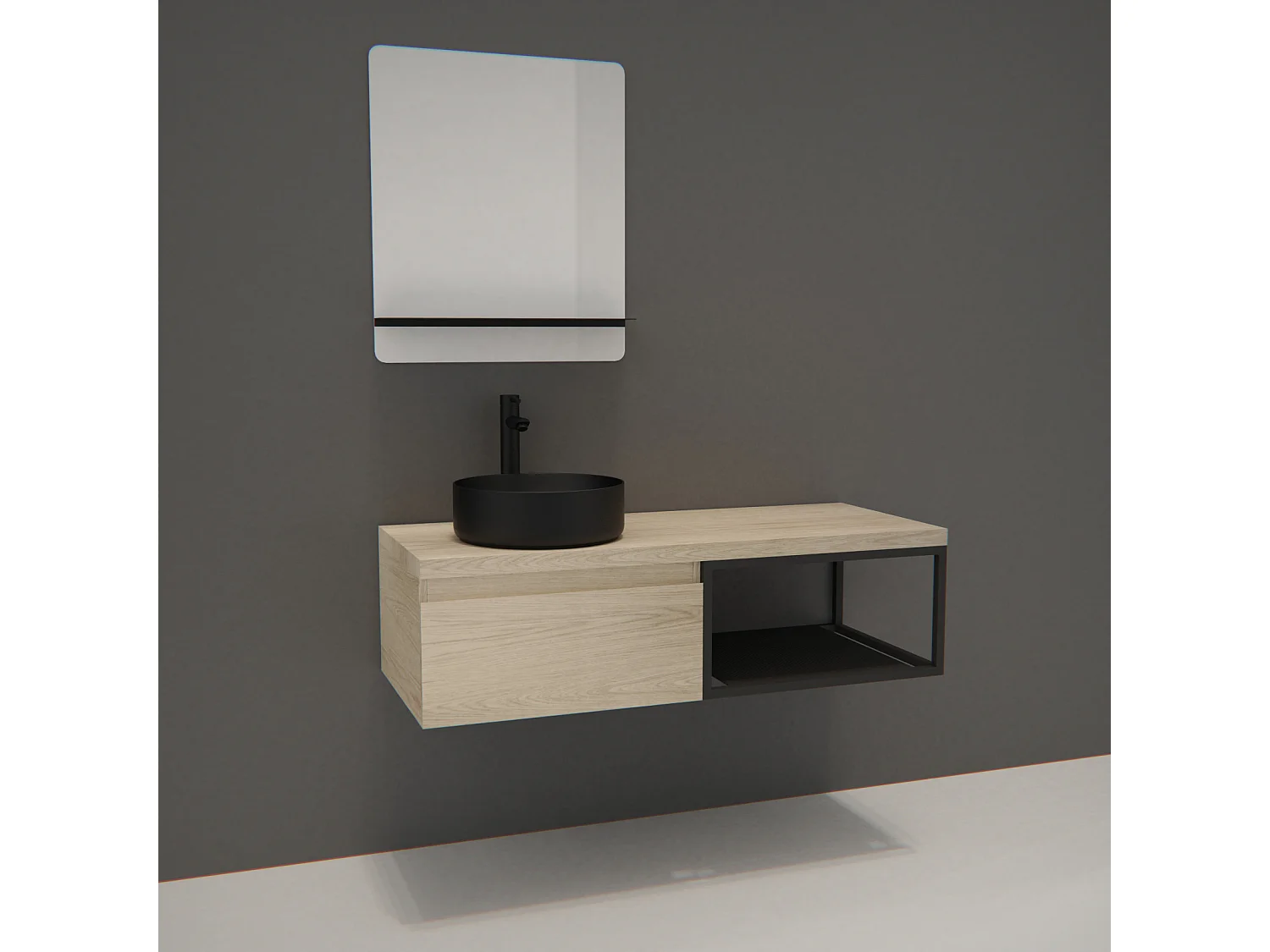 Enkele unit + wastafel + WILL spiegel