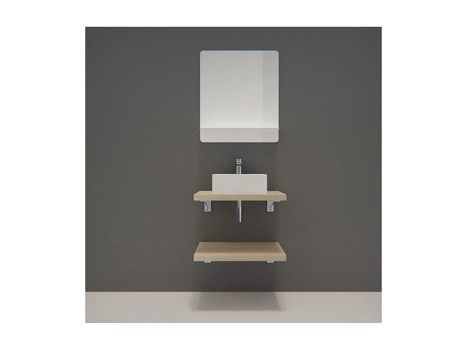 Enkele unit + wastafel + WILL spiegel