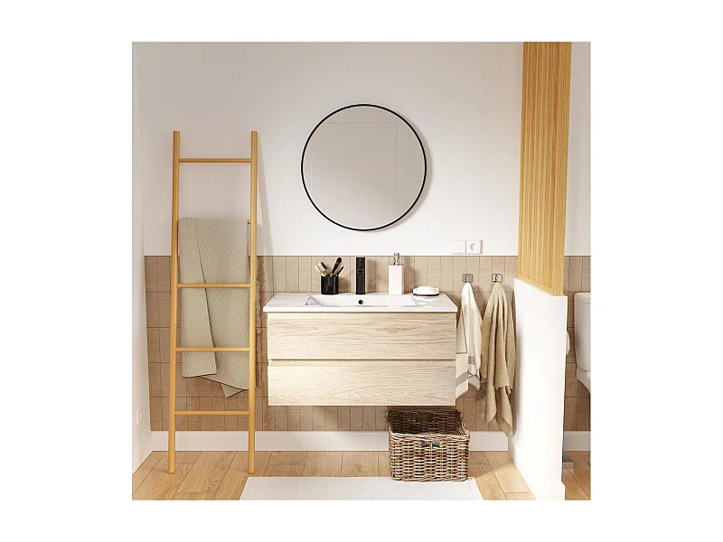 Mueble individual + lavabo + grifo + espejo SORRENTO