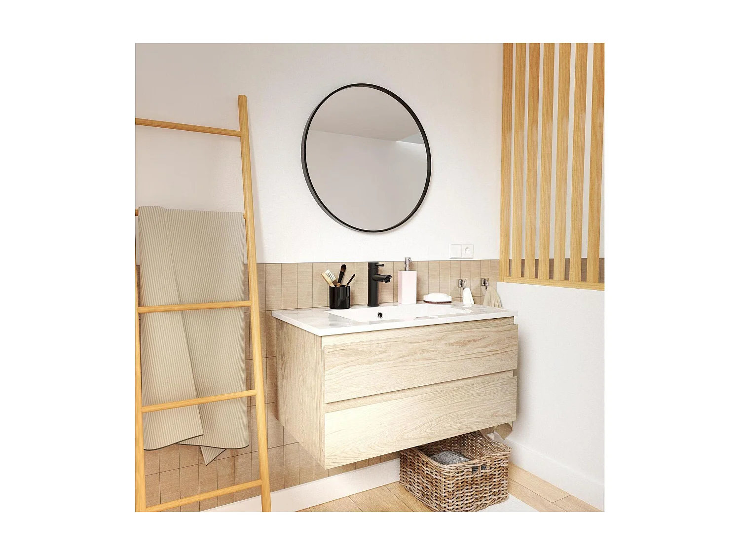 Enkele unit + wastafel + kraan + spiegel SORRENTO