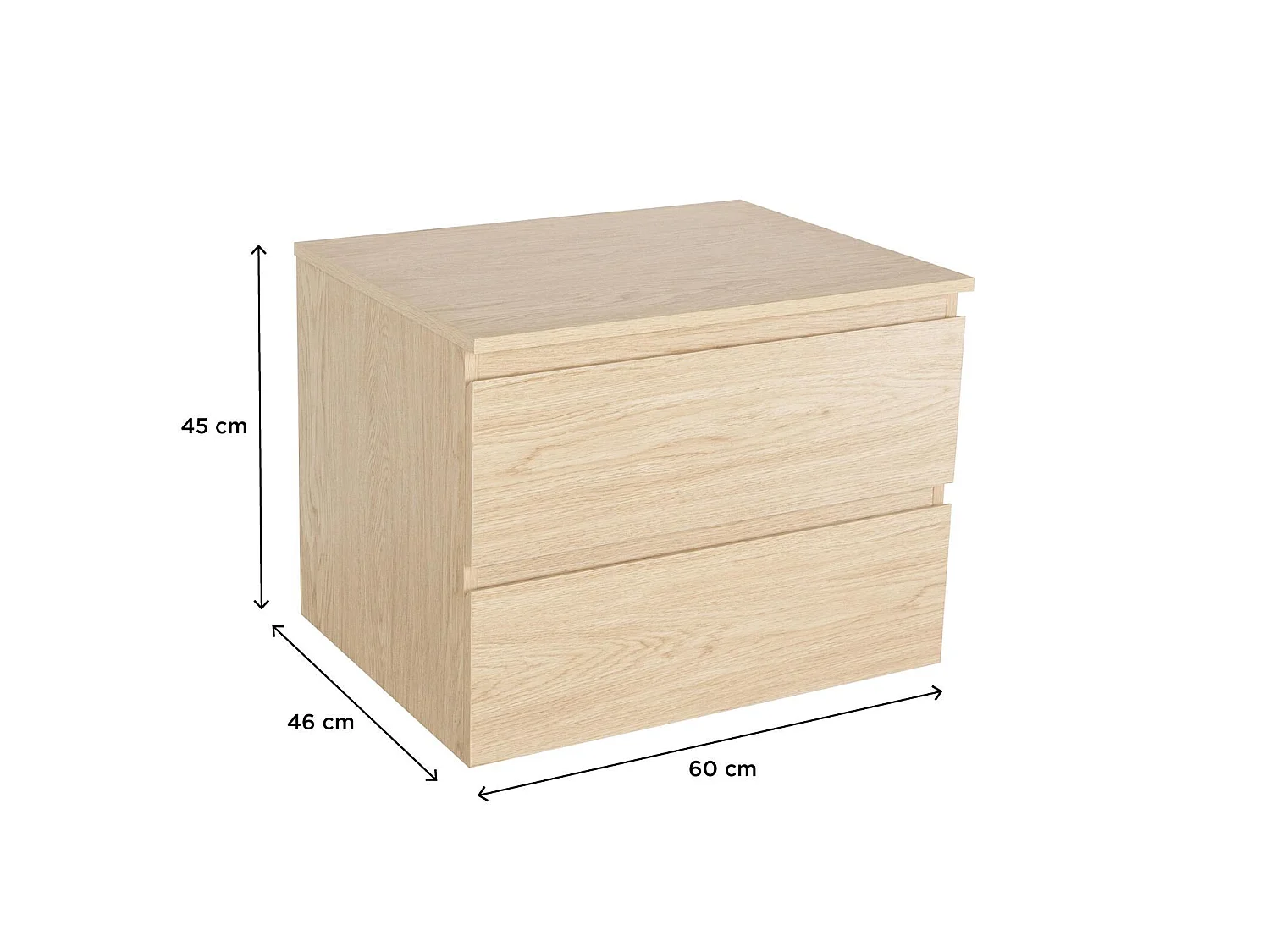 Móvel de lavabo simples com decoração de carvalho 60 cm SORRENTO
