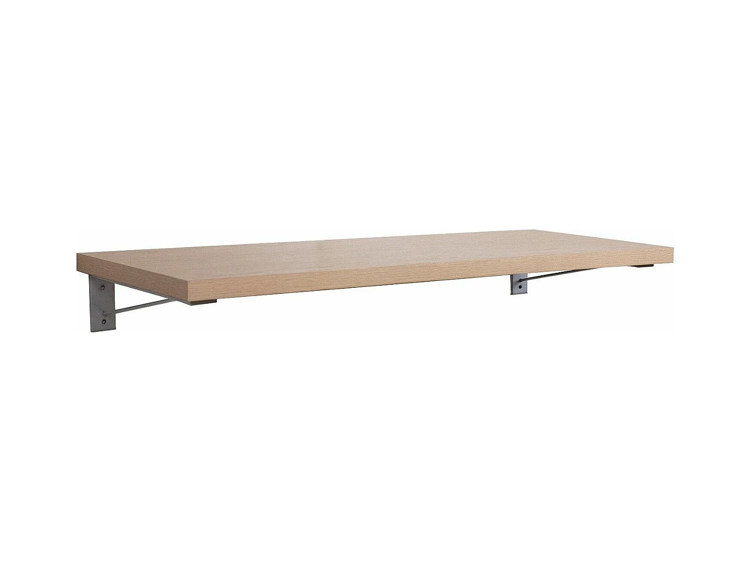 Plan de toilette suspendu chêne 120cm WILL + Equerres invisibles chromées