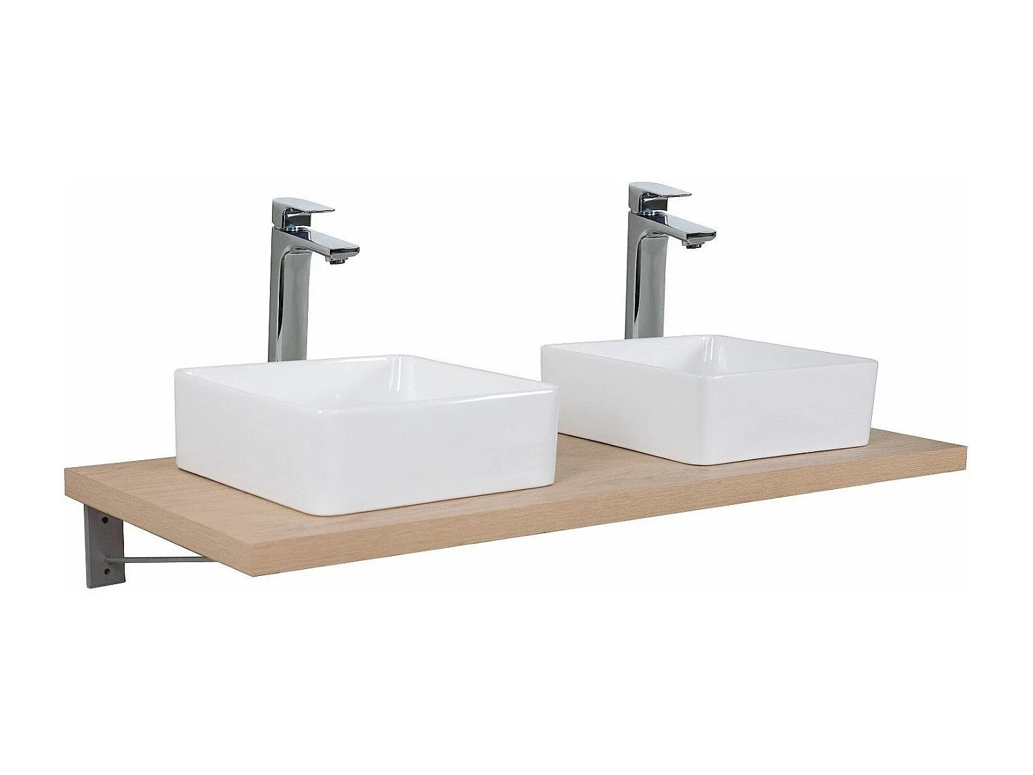 Dubbele wastafelblad + WILL-beugels
