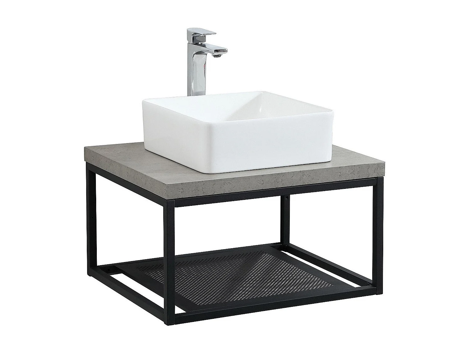 Structure métallique noir mat à suspendre - pour plan de toilette - 60 cm WILL