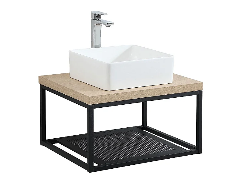 Structure métallique noir mat à suspendre - pour plan de toilette - 60 cm WILL