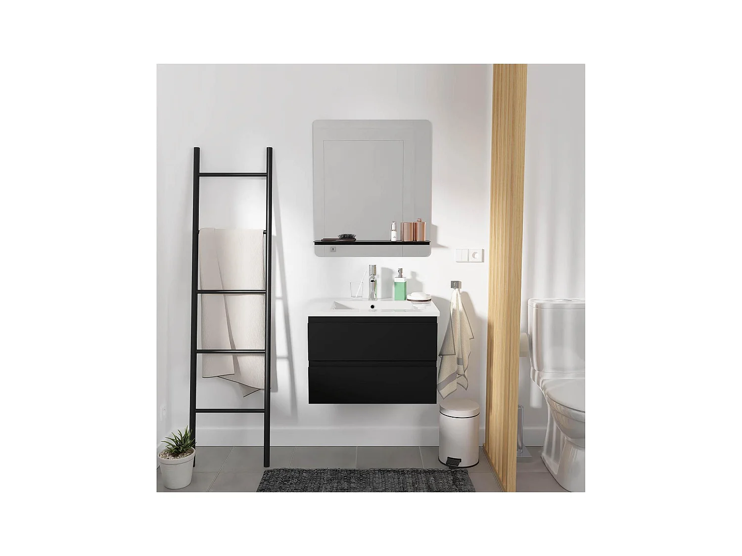 Mobile lavabo singolo + lavabo + specchio SORRENTO