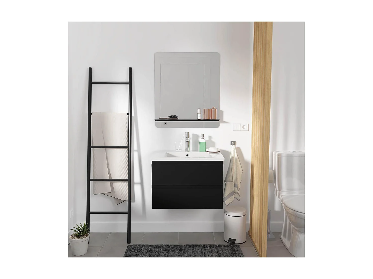 Mobile lavabo singolo + lavabo + specchio SORRENTO