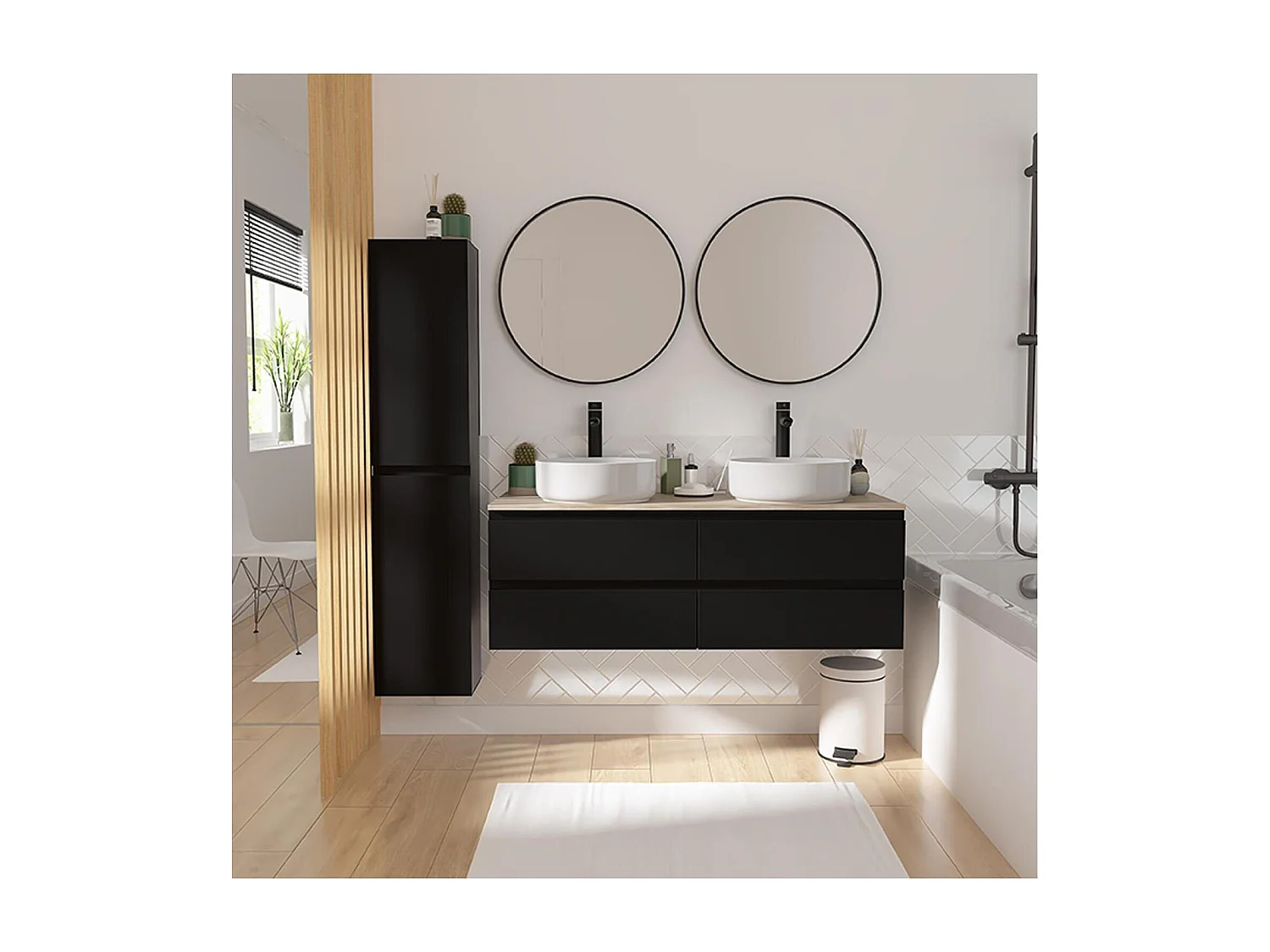 Mobile doppio lavello sospeso SORRENTO 120cm