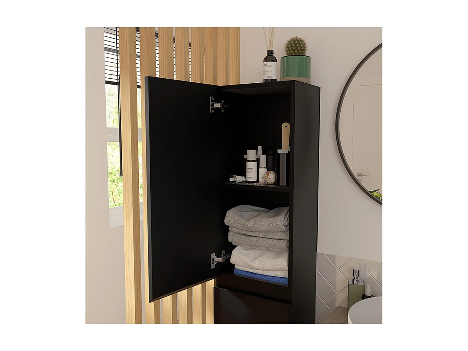 Ensemble double vasque suspendu 120cm avec plan bois, vasques, robinets, miroirs et colonne