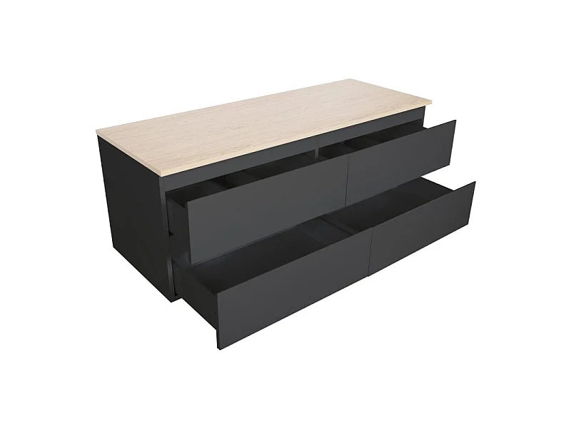 Ensemble meuble double vasque SORRENTO suspendu avec colonne 120cm