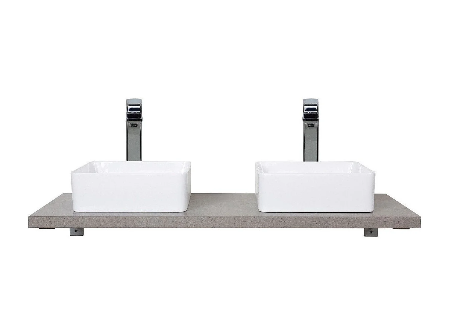 Encimera de lavabo doble + soportes WILL