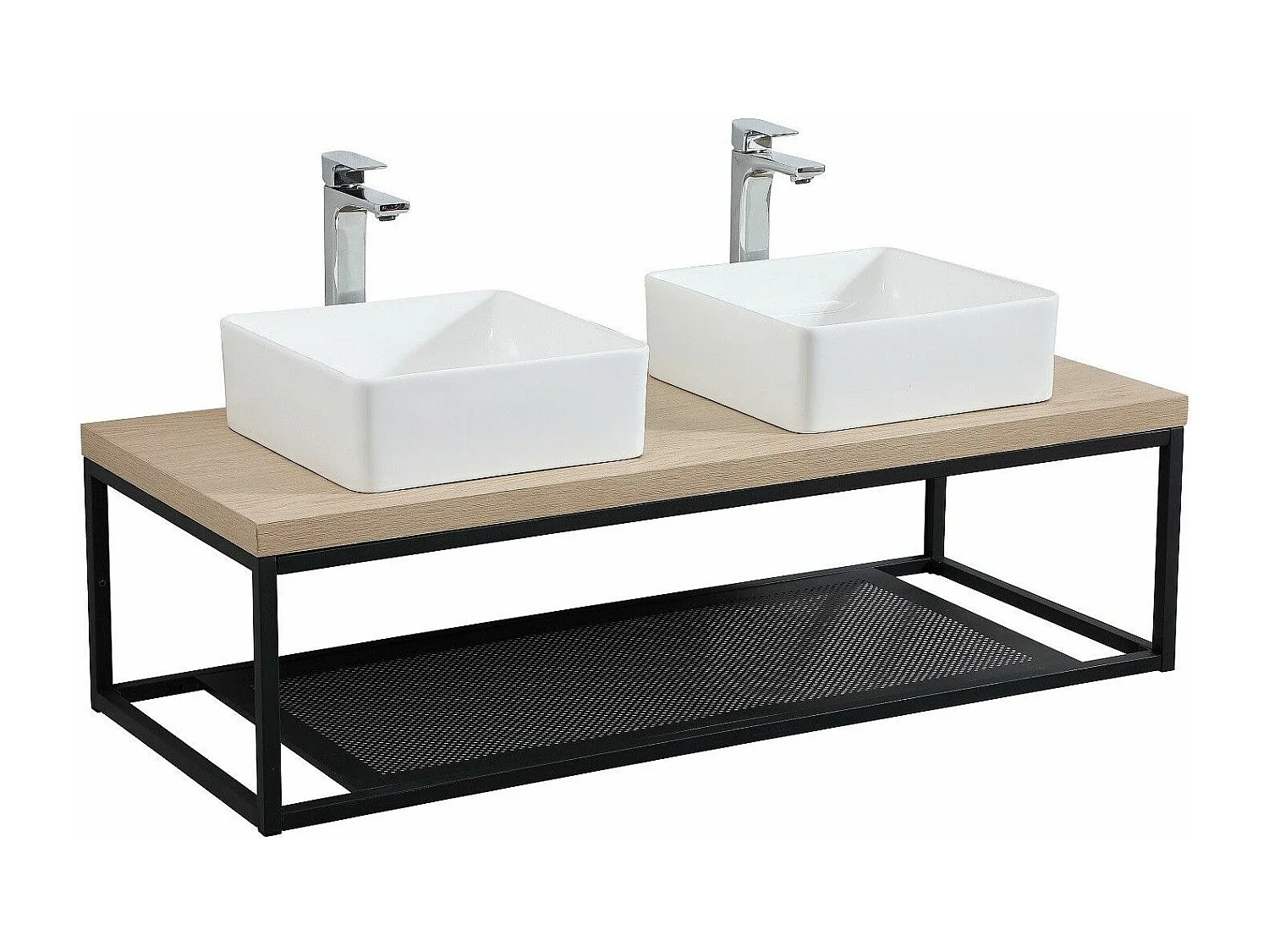 Structure métallique noir mat à suspendre - pour plan de toilette - 120cm WILL