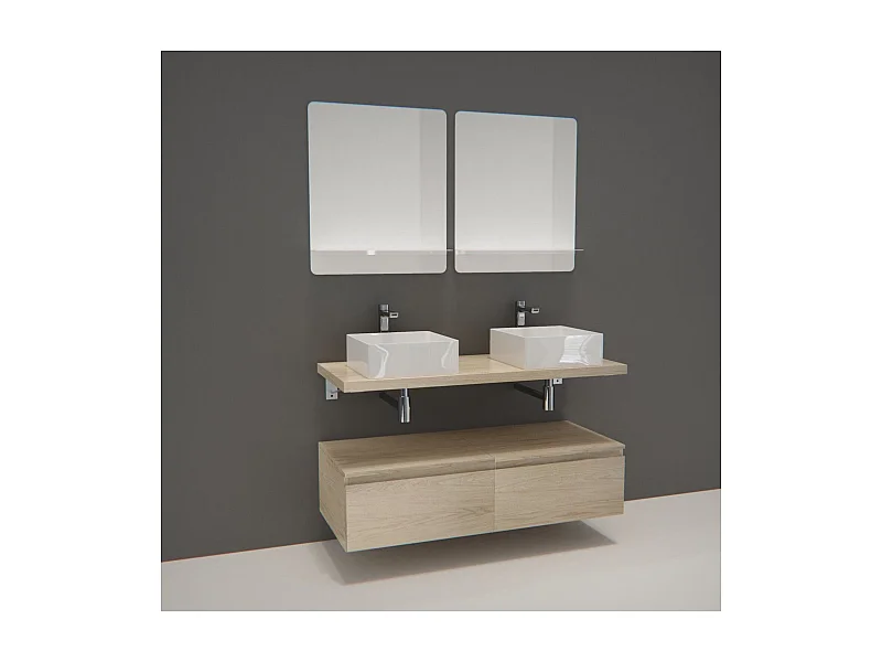 Mobile lavabo doppio + lavabo + specchio