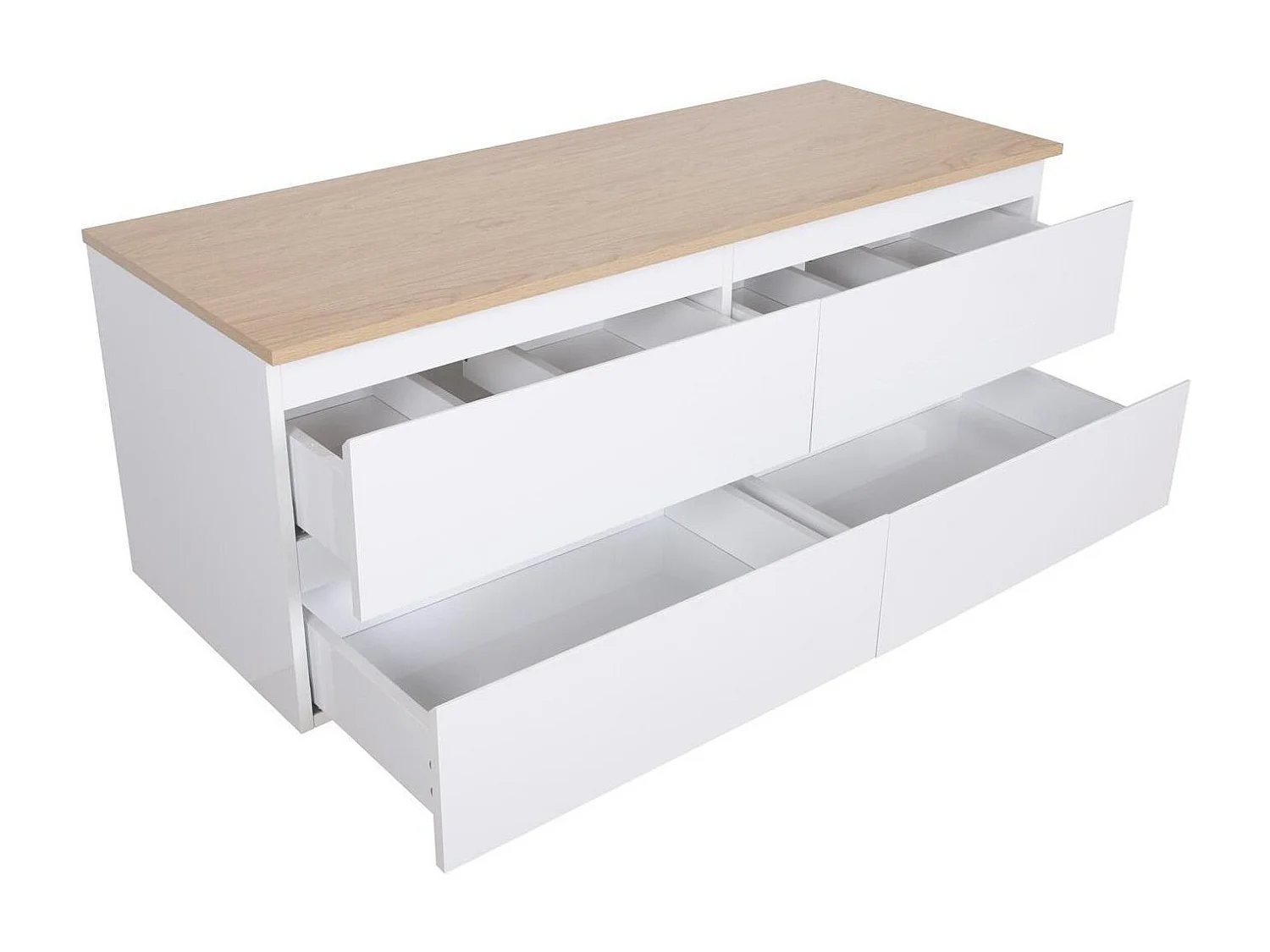 Ensemble double vasque suspendu 120cm avec plan bois et vasques à poser