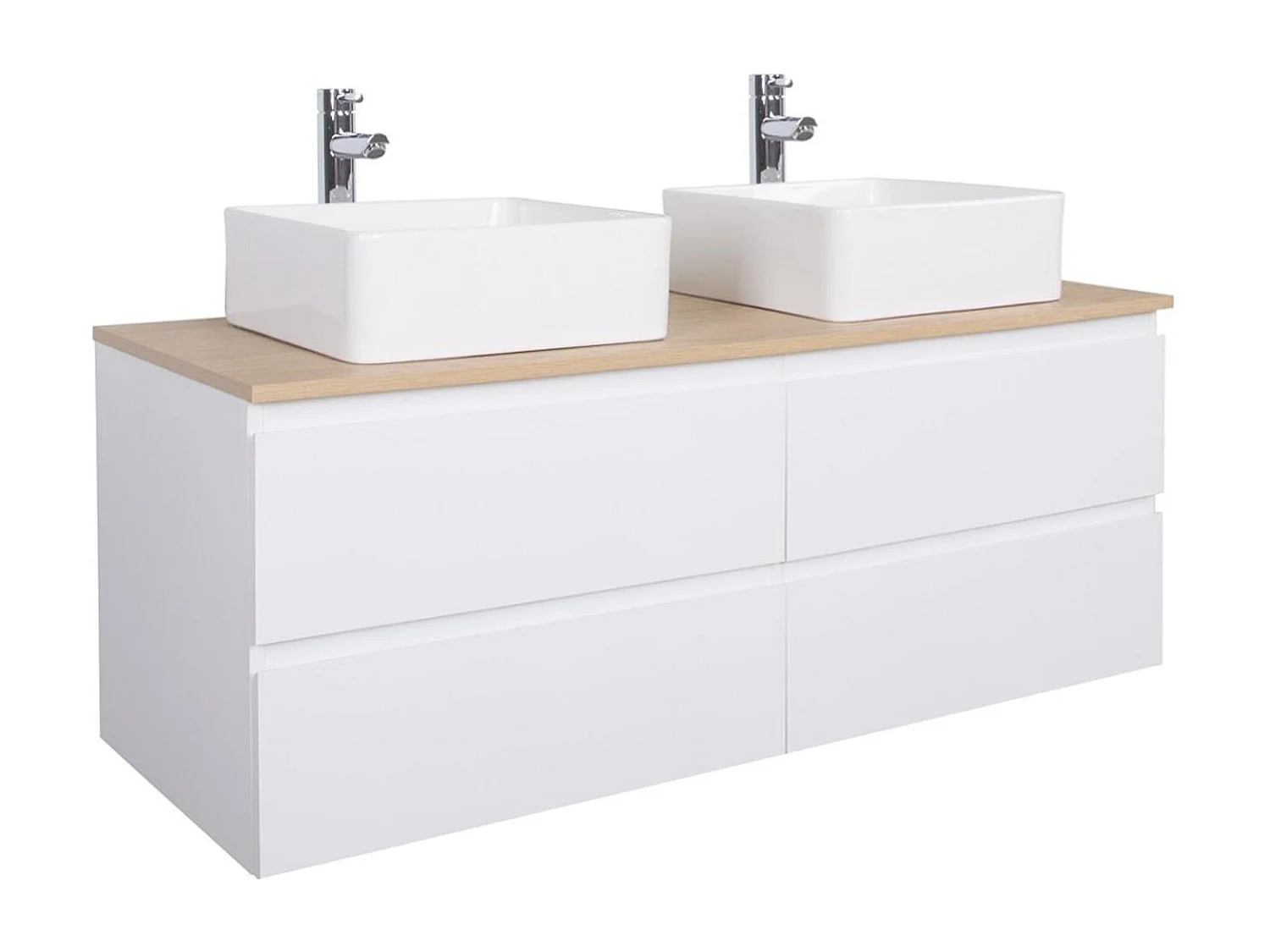 Mueble de lavabo doble suspendido SORRENTO de 120 cm
