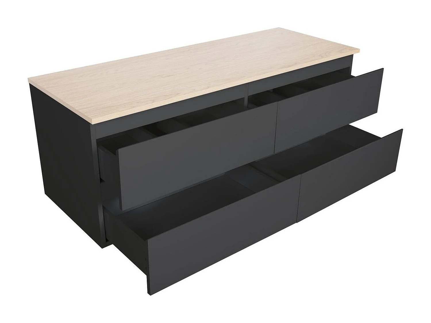 Ensemble double vasque suspendu avec plan bois, vasques, robinets et miroirs 120cm