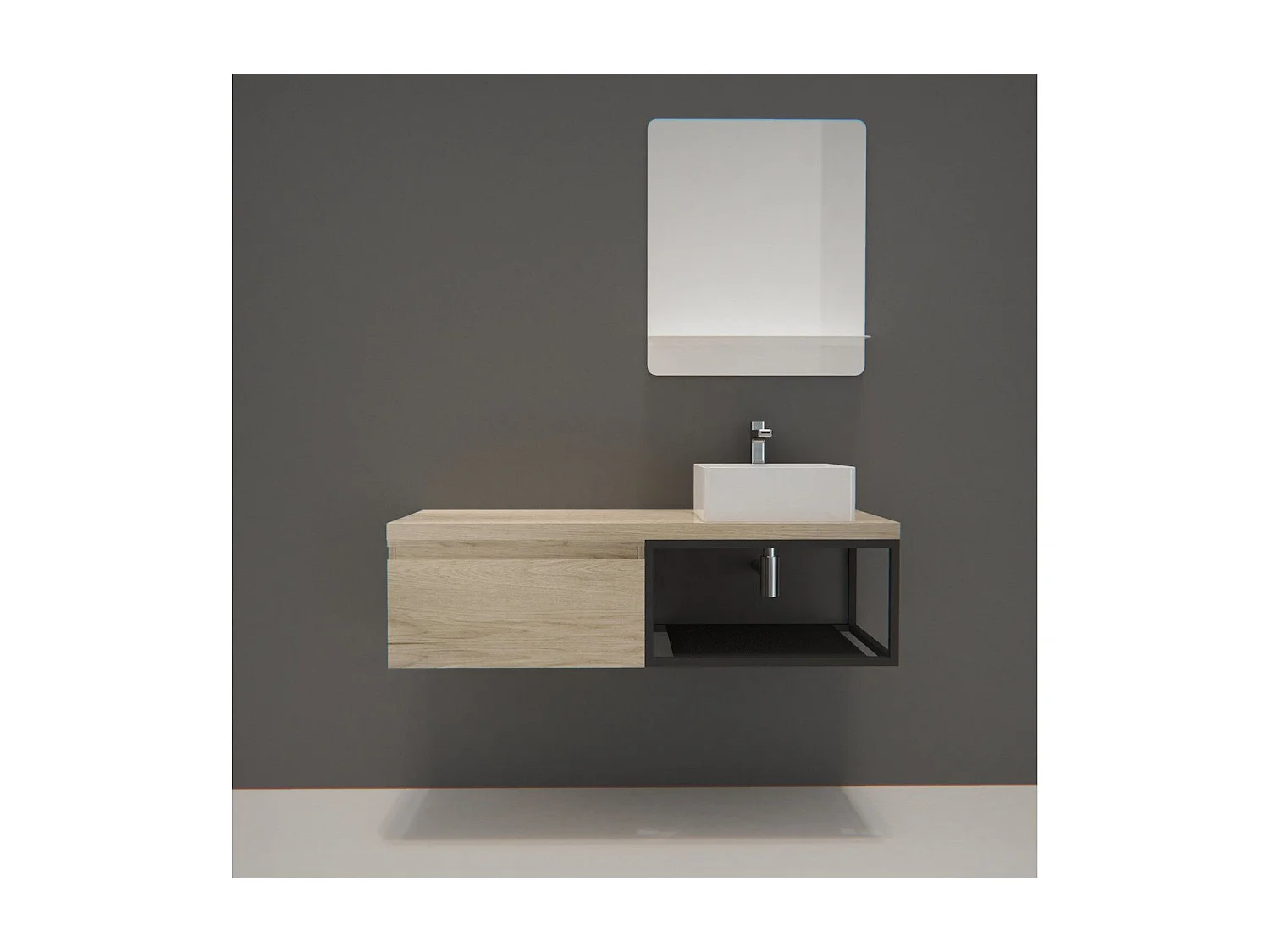 Einzelmöbel + Waschbecken + WILL-Spiegel