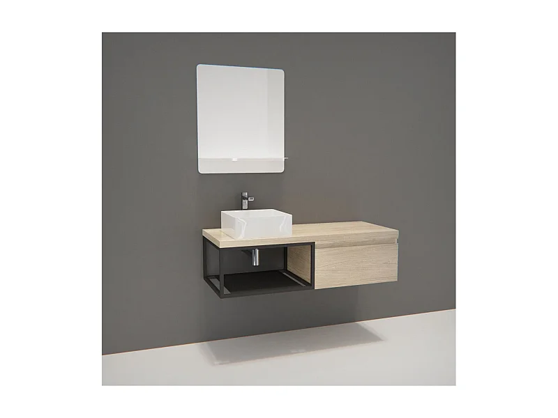 Mobile lavabo singolo + lavabo + specchio WILL