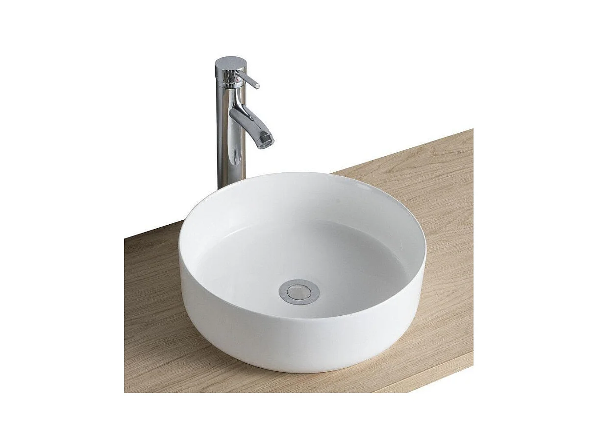 Ensemble meuble simple vasque 60 cm + vasque DIEGO + robinet ROB + miroir EMA