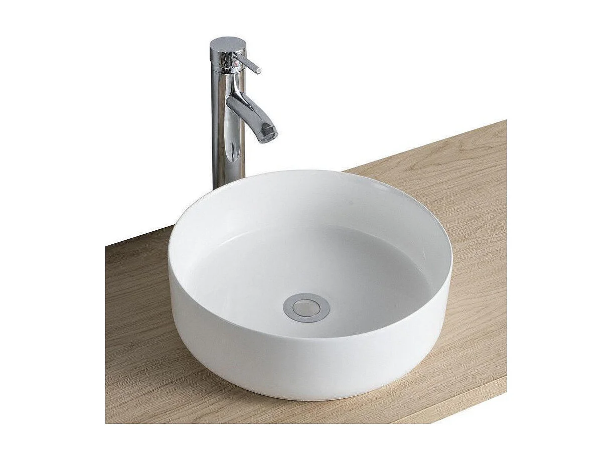 Conjunto mueble lavabo simple de 60 cm + lavabo + grifo + espejo SORRENTO