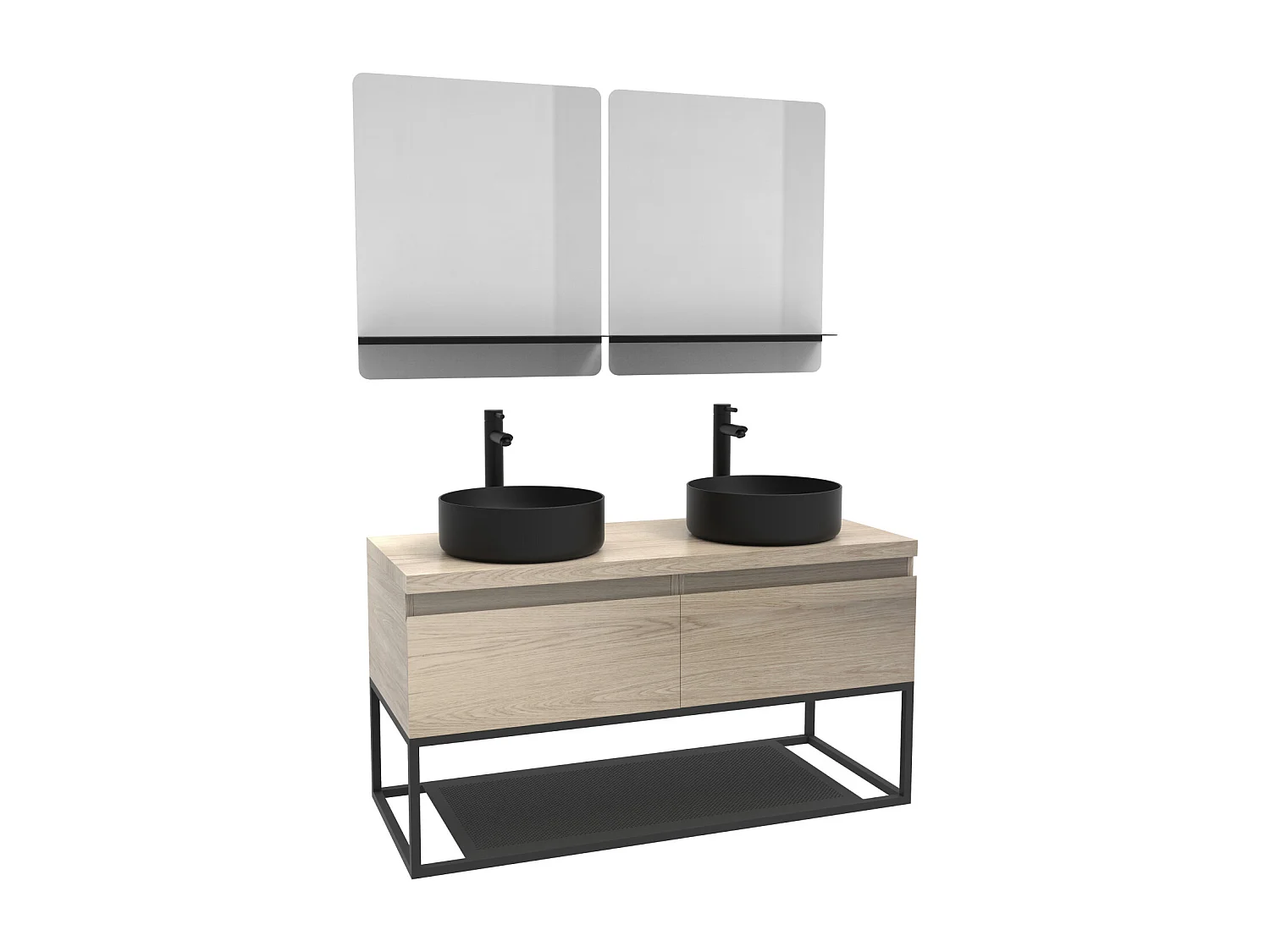 Doppelwaschtisch + Waschbecken + WILL-Spiegel