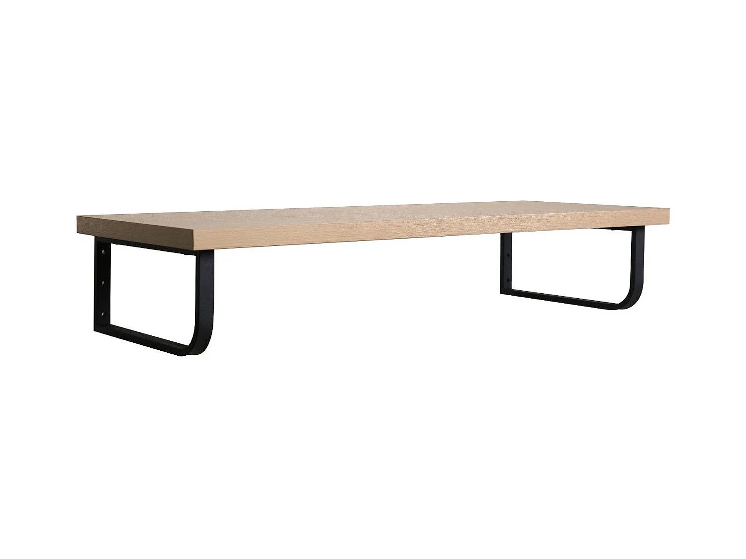 Plan de toilette suspendu chêne pour vasque WILL - 120 cm + Equerres Métal Noir Mat