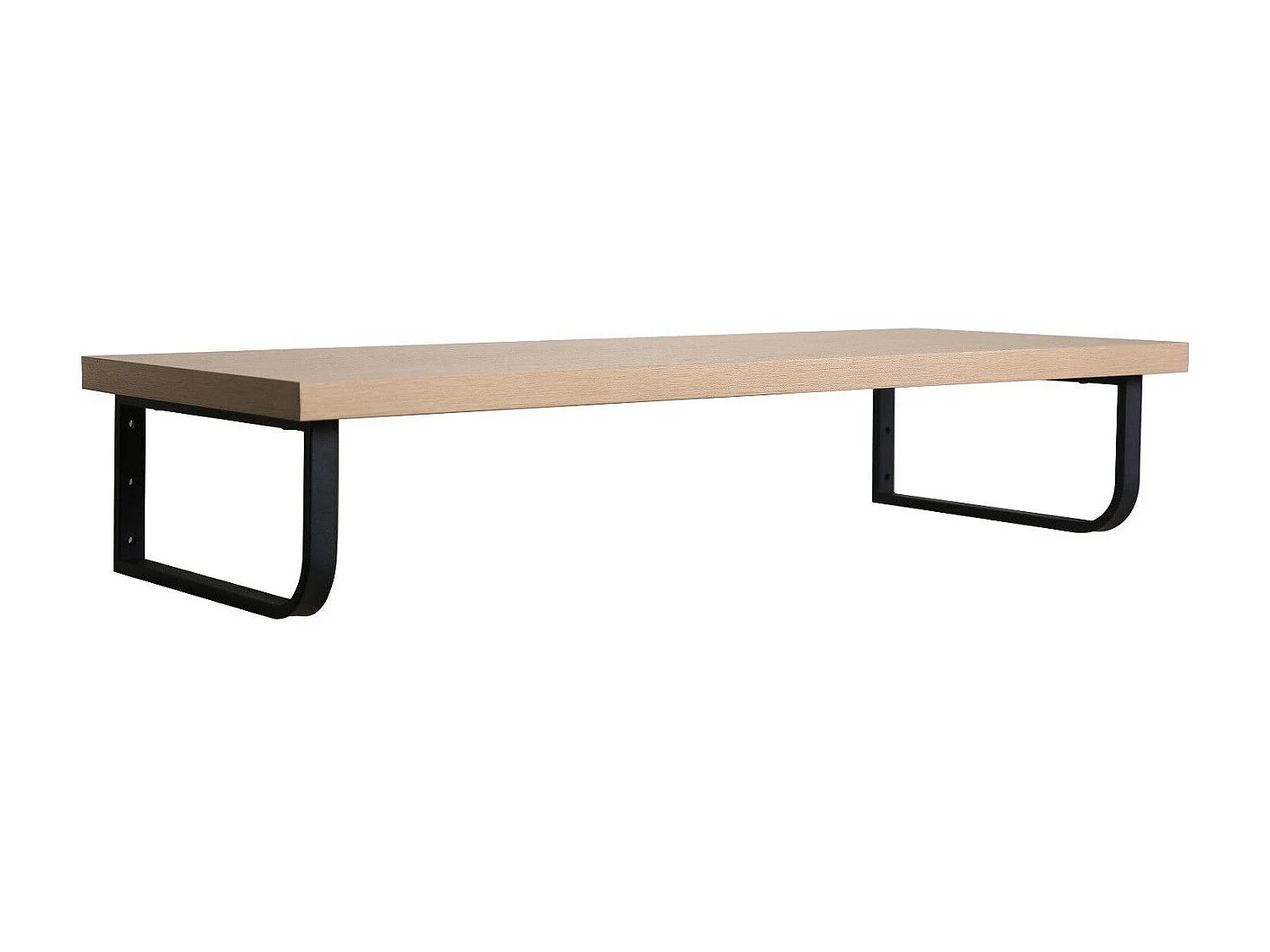 Plan de toilette suspendu chêne pour vasque WILL - 120 cm + Equerres Métal Noir Mat