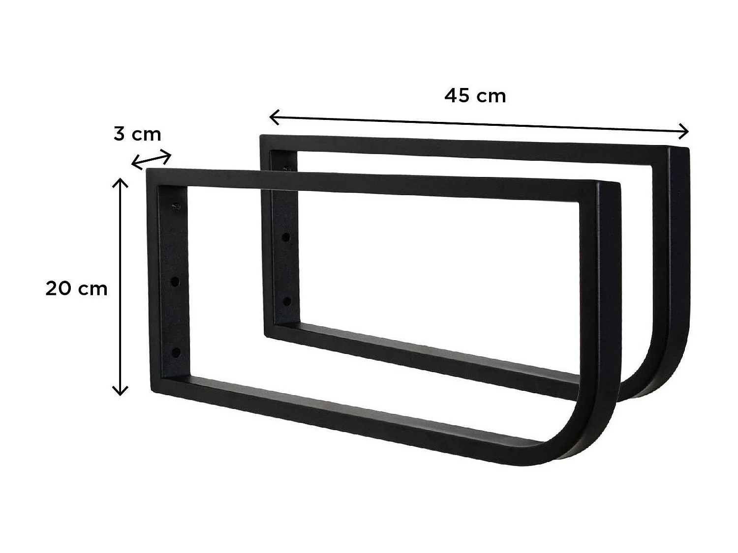 Plan de toilette suspendu chêne pour vasque WILL - 120 cm + Equerres Métal Noir Mat