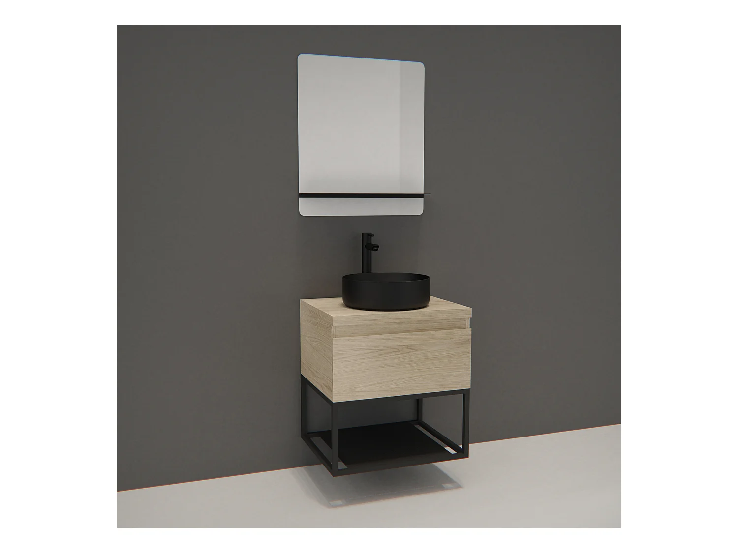 Mobile lavabo singolo + lavabo + specchio WILL