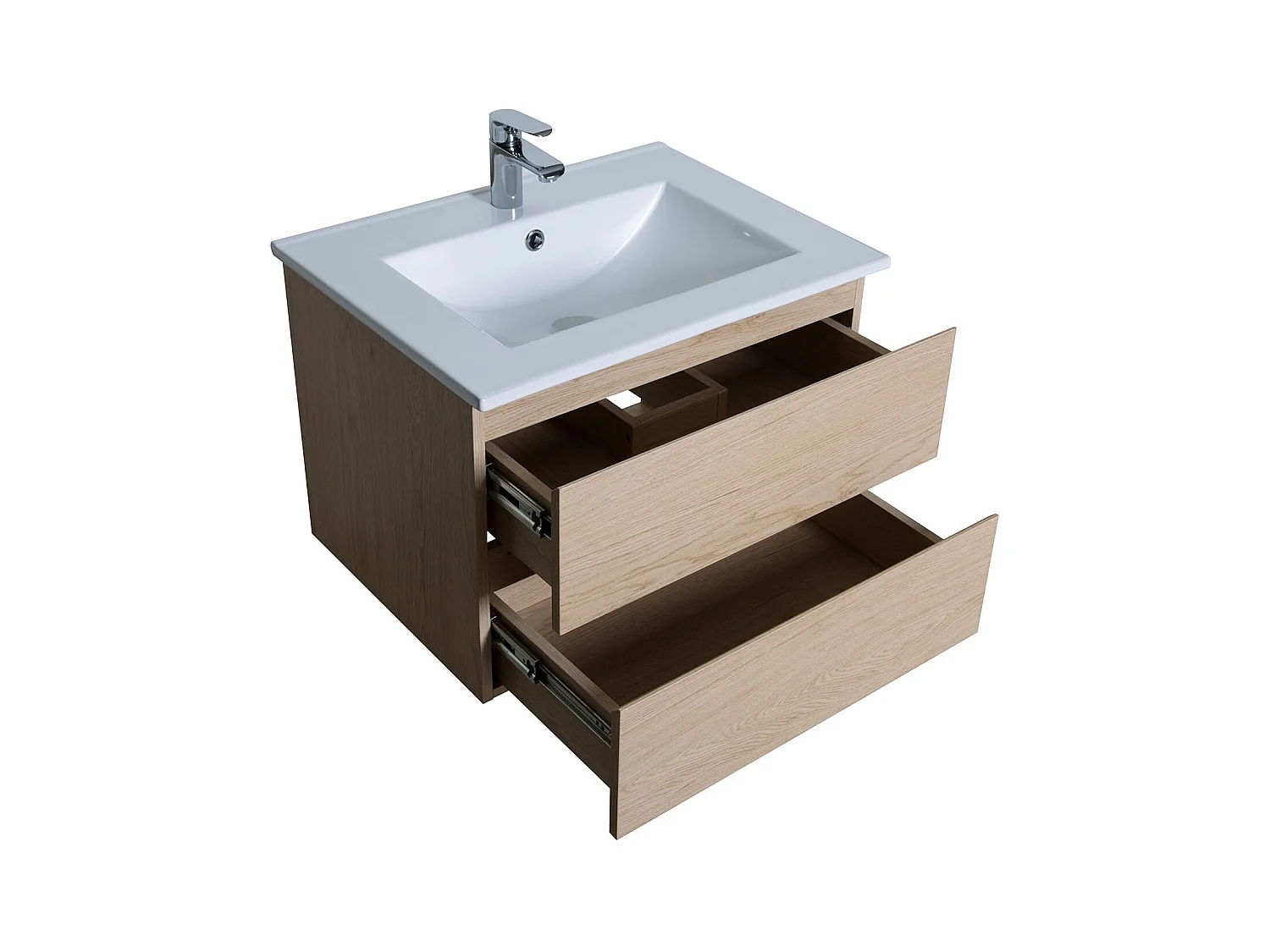 Einzelmöbel + Waschbecken + Spiegel + SORRENTO-Hochschrank