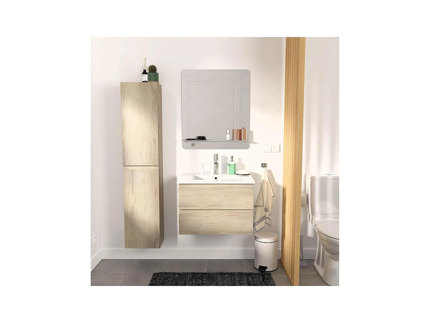 Mobile singolo + lavabo + specchio + colonna SORRENTO