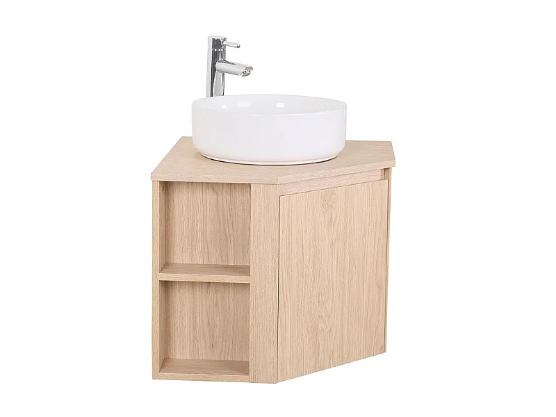 Eckwaschtisch-Set + weißes Waschbecken SORRENTO
