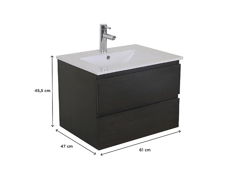 Schlichte Möbel + Wasserhahn + Spiegel + SORRENTO-Säule