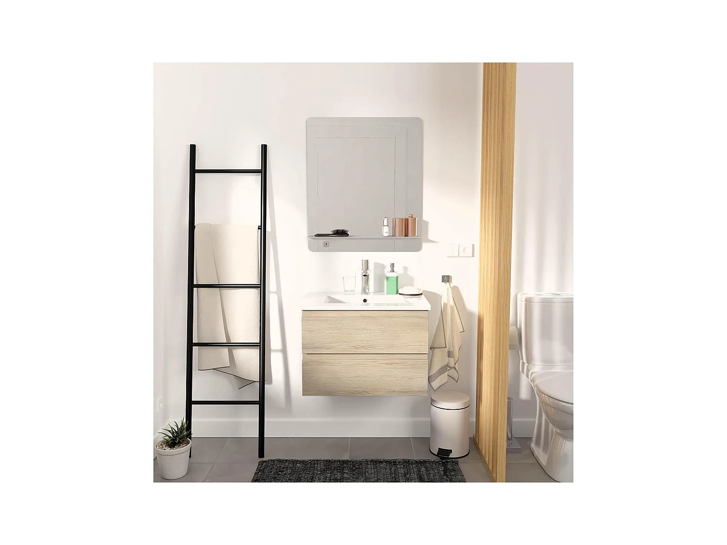 Mobile lavabo singolo + lavabo + specchio SORRENTO