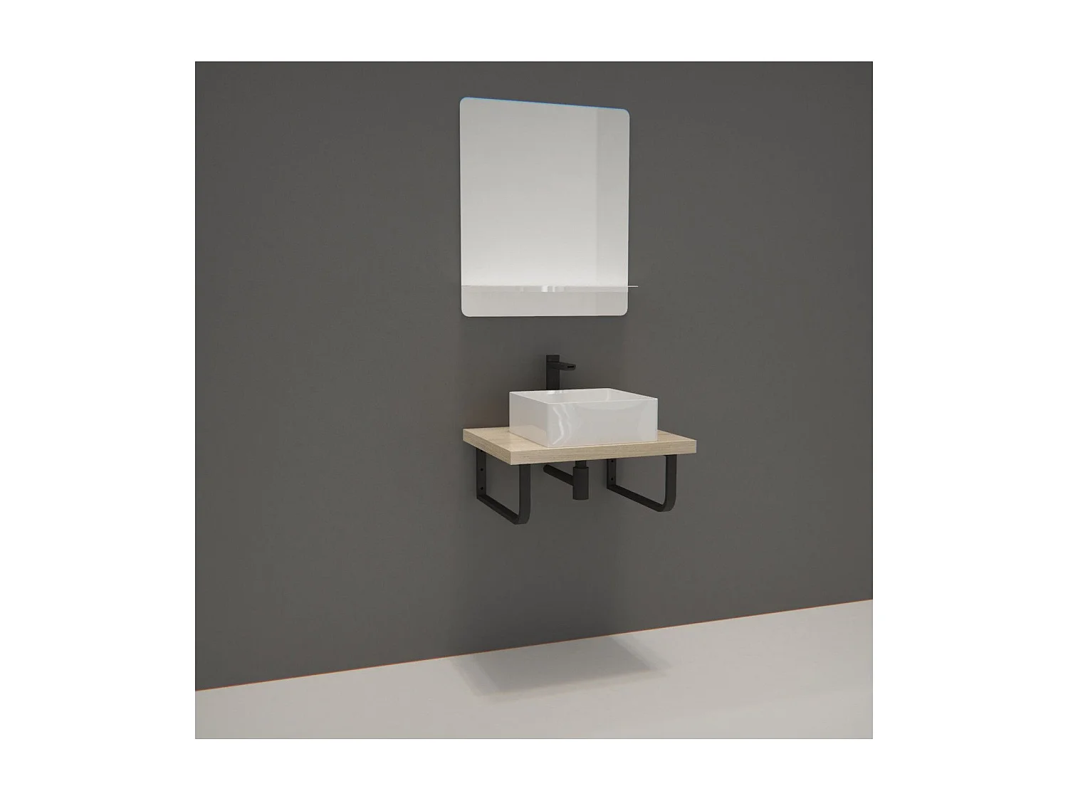 Enkele unit + wastafel + WILL spiegel