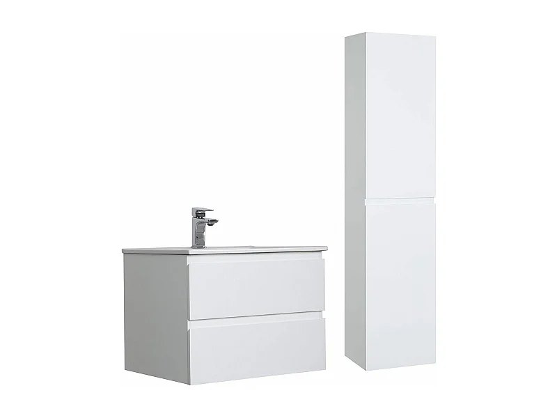 Dubbele wastafelmeubel + wastafel + SORRENTO kolom