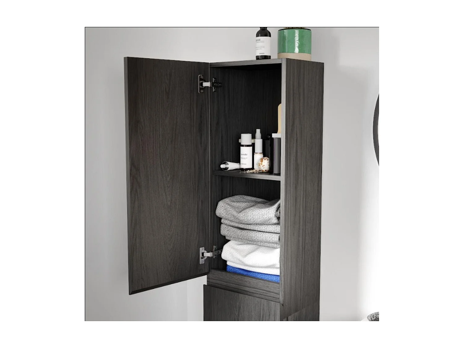 Enkele spoelbakset 60 cm + kraan + spiegel + SORRENTO kolom