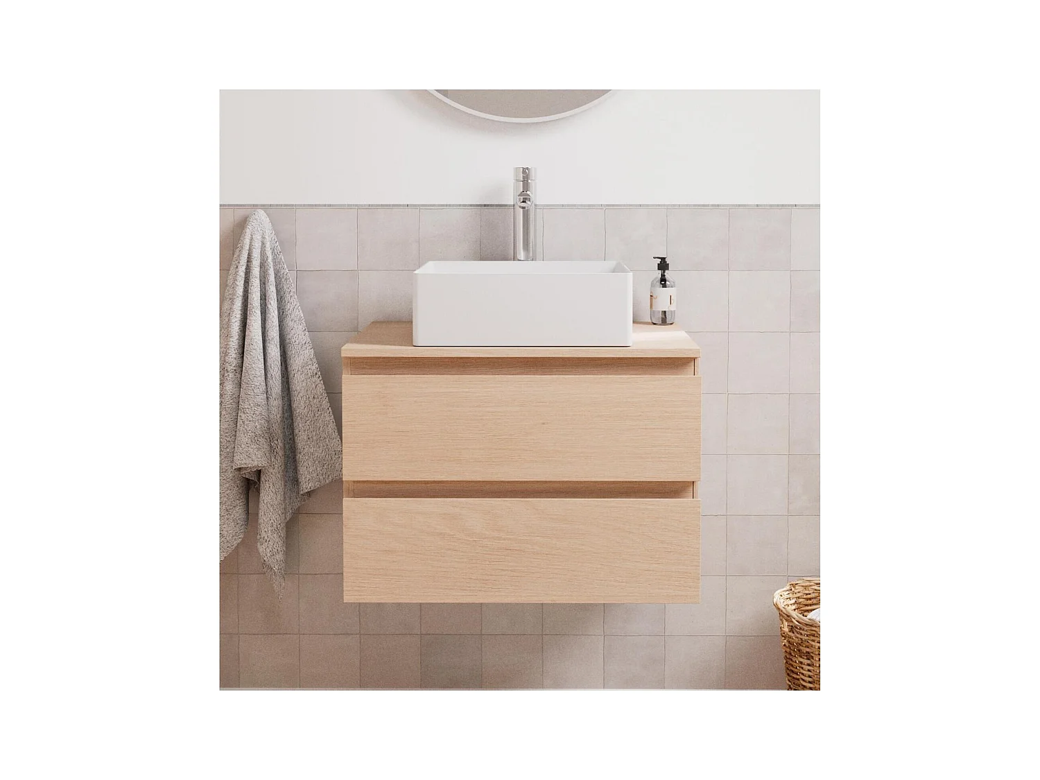 Mobile lavabo singolo 60cm + lavabo + rubinetto SORRENTO